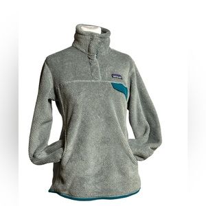 Patagonia Re Tool Snap T Worn Wear, High Pile Fleece, W- size M, Gray/Teal